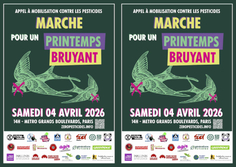 Appel pour la Marche Printemps Bruyant du samedi 4 avril 2026 - Mobilisation contre les pesticides