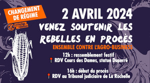9 activistes en procès à La Rochelle le 2 avril 2024 pour avoir déployé une banderole !